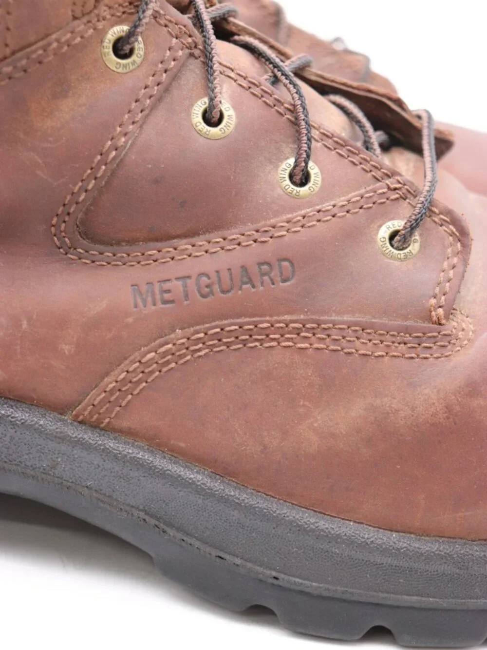 Red Wing Flexbond Work Boots 4421 Men’s 11.5 Brown Leather Metguard